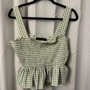 Green Checkered Women's Top